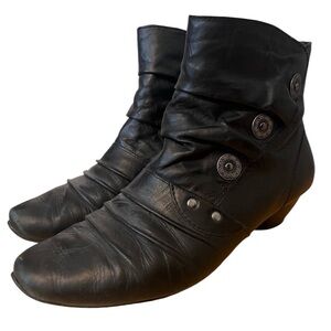 Josef Seibel Black Ankle Boots Steampunk Size EU 39